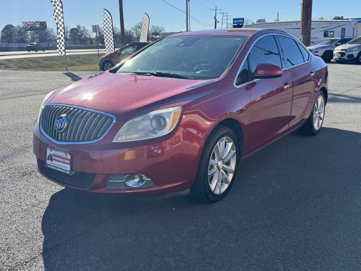 2014 Maroon Buick Verano (1G4PR5SK6E4) with an 4-Cyl, ECOTEC, 2.4 Liter engine, Auto, 6-Spd w/Shft Ctrl transmission, located at 8008 Warden Rd, Sherwood, AR, 72120, (501) 801-6100, 34.830078, -92.186684 - Photo#3