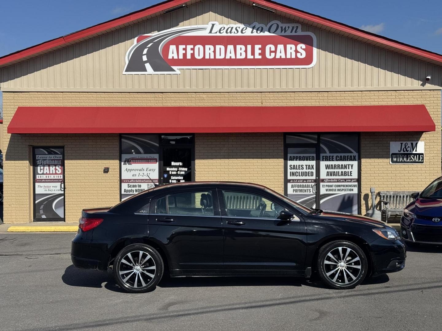 2012 Black Chrysler 200 (1C3CCBHG1CN) with an V6, Flex Fuel, 3.6 Liter engine, Automatic, 6-Spd w/Overdrive and AutoStick transmission, located at 8008 Warden Rd, Sherwood, AR, 72120, (501) 801-6100, 34.830078, -92.186684 - Photo#0