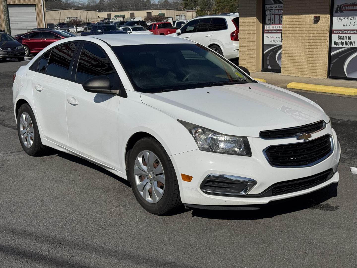 2015 White Chevrolet Cruze (1G1PA5SH2F7) with an 4-Cyl, ECOTEC, 1.8 Liter engine, Auto, 6-Spd Overdrive transmission, located at 8008 Warden Rd, Sherwood, AR, 72120, (501) 801-6100, 34.830078, -92.186684 - Photo#1