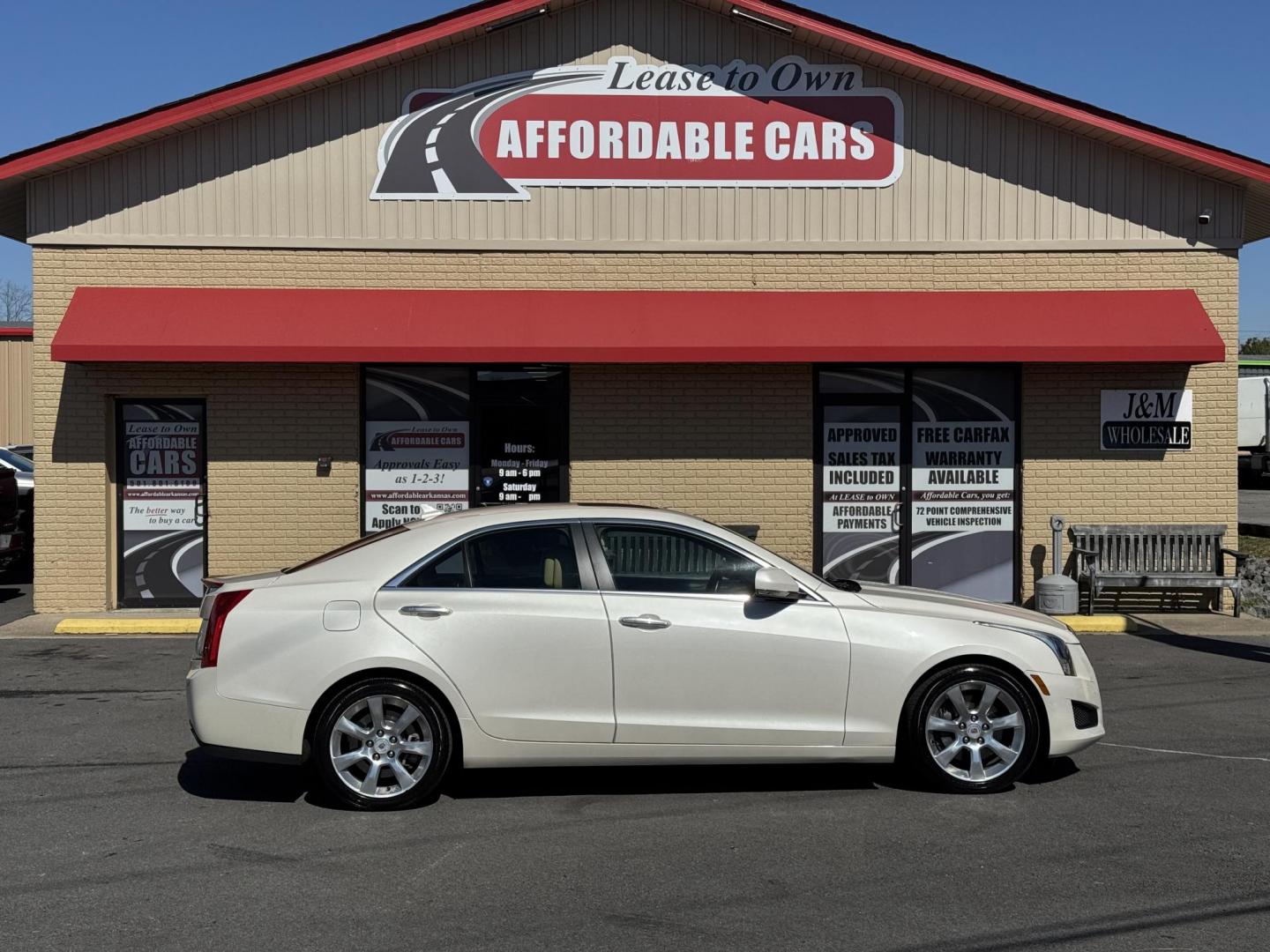 2014 White Cadillac ATS (1G6AB5R31E0) with an V6, Flex Fuel, 3.6 Liter engine, Automatic, 6-Spd transmission, located at 8008 Warden Rd, Sherwood, AR, 72120, (501) 801-6100, 34.830078, -92.186684 - Photo#0