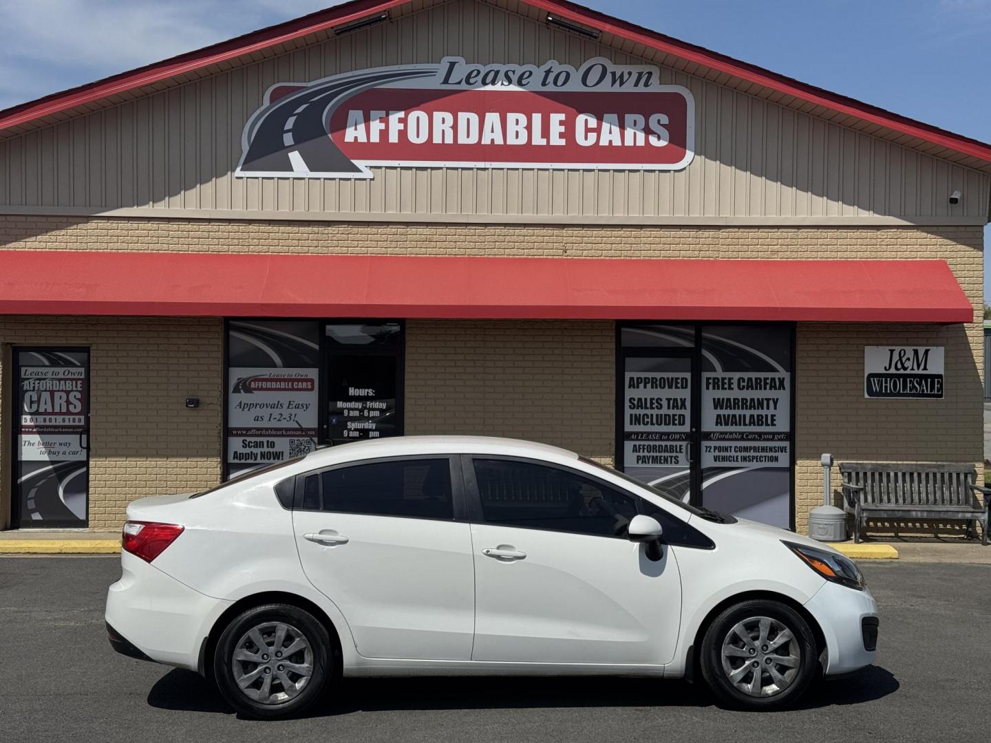 2013 White Kia Rio (KNADM4A34D6) with an 4-Cyl, 1.6 Liter engine, Automatic, 6-Spd transmission, located at 8008 Warden Rd, Sherwood, AR, 72120, (501) 801-6100, 34.830078, -92.186684 - Photo#0