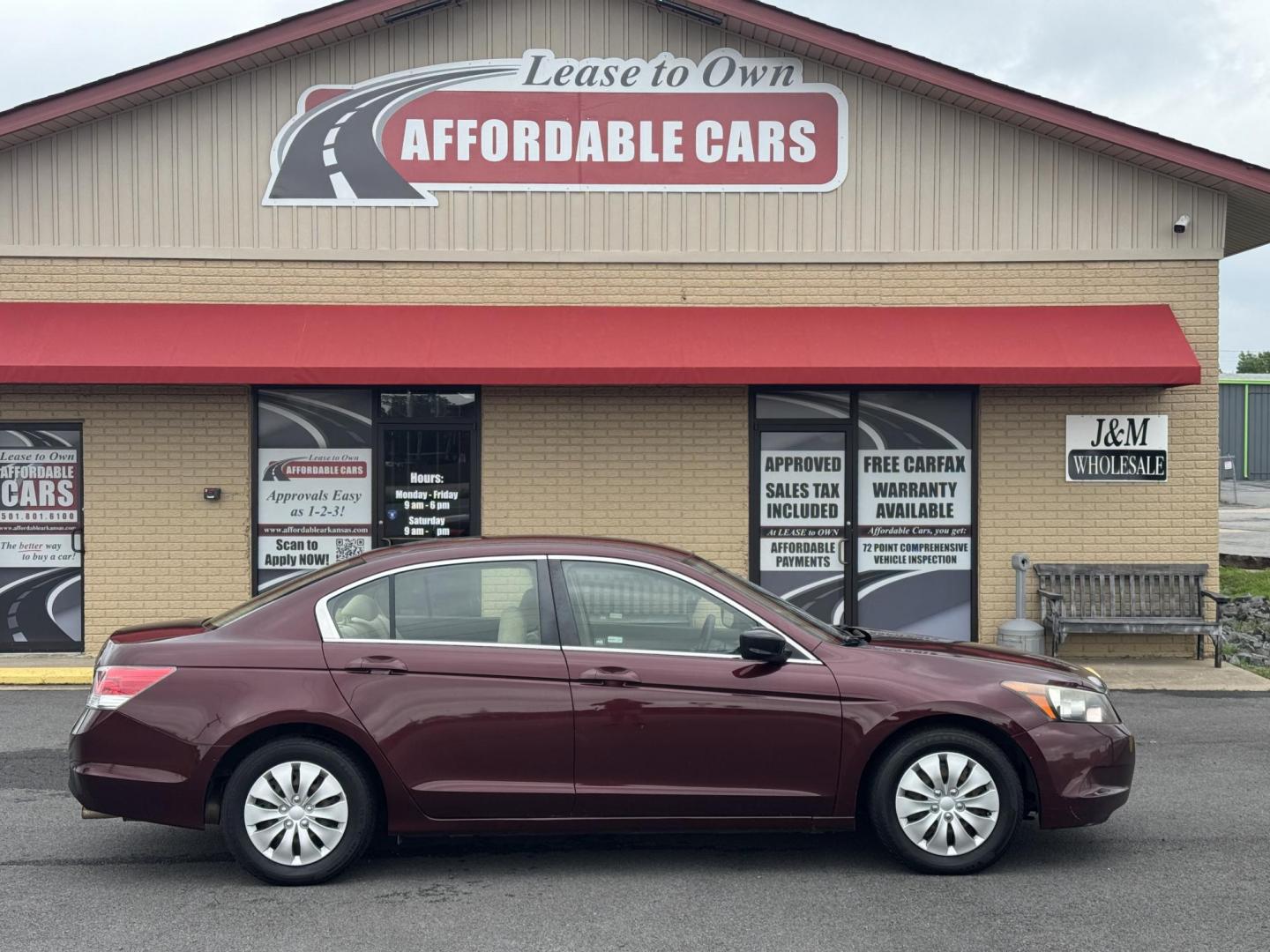 2008 Maroon Honda Accord (JHMCP26348C) with an 4-Cyl, i-VTEC, 2.4L engine, Auto, 5-Spd Overdrive transmission, located at 8008 Warden Rd, Sherwood, AR, 72120, (501) 801-6100, 34.830078, -92.186684 - Photo#0