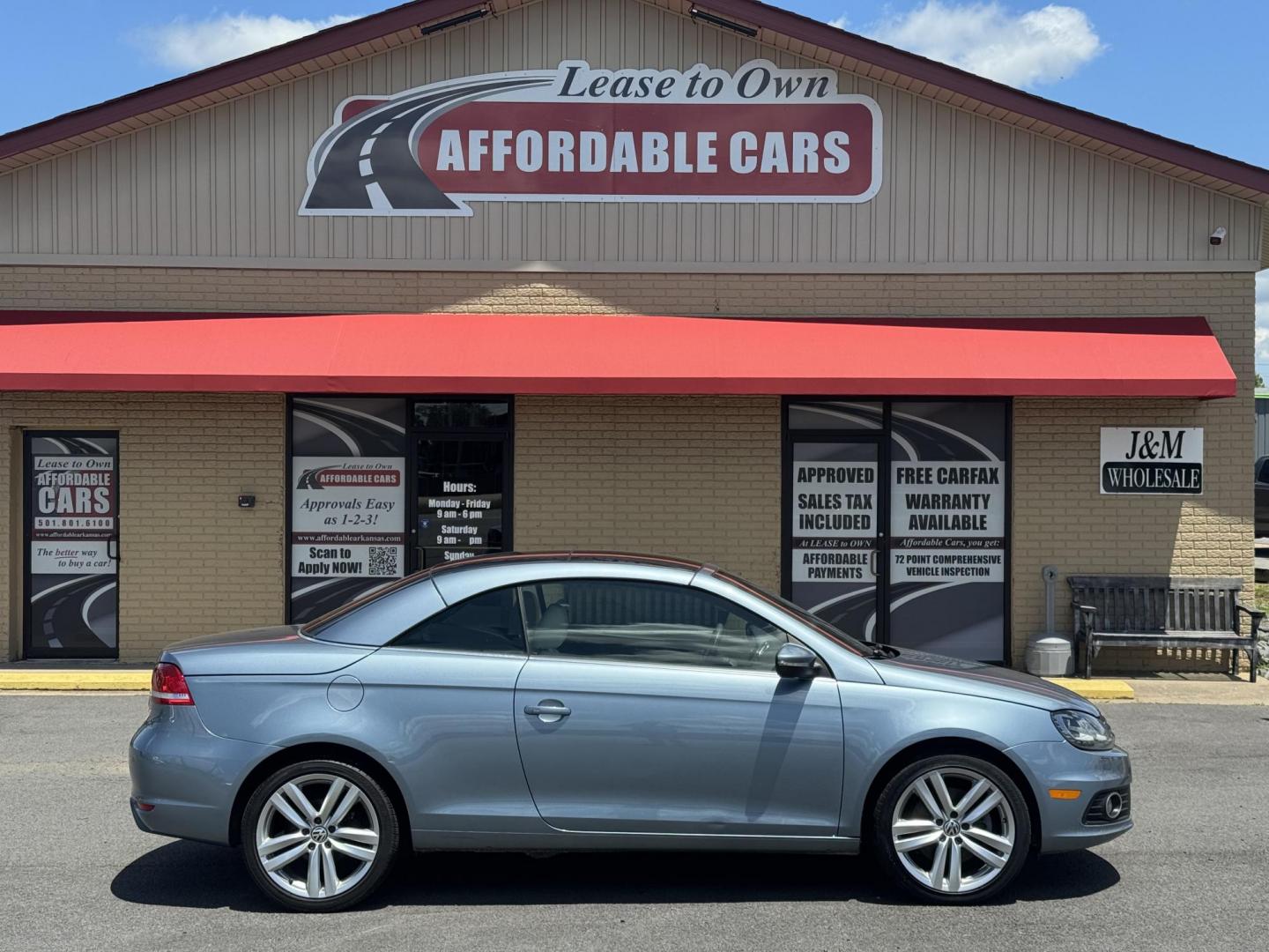 2014 Blue Volkswagen Eos (WVWFW8AH6EV) with an 4-Cyl, Turbo, 2.0 Liter engine, Auto, 6-Spd DSG Tiptronic transmission, located at 8008 Warden Rd, Sherwood, AR, 72120, (501) 801-6100, 34.830078, -92.186684 - Photo#1
