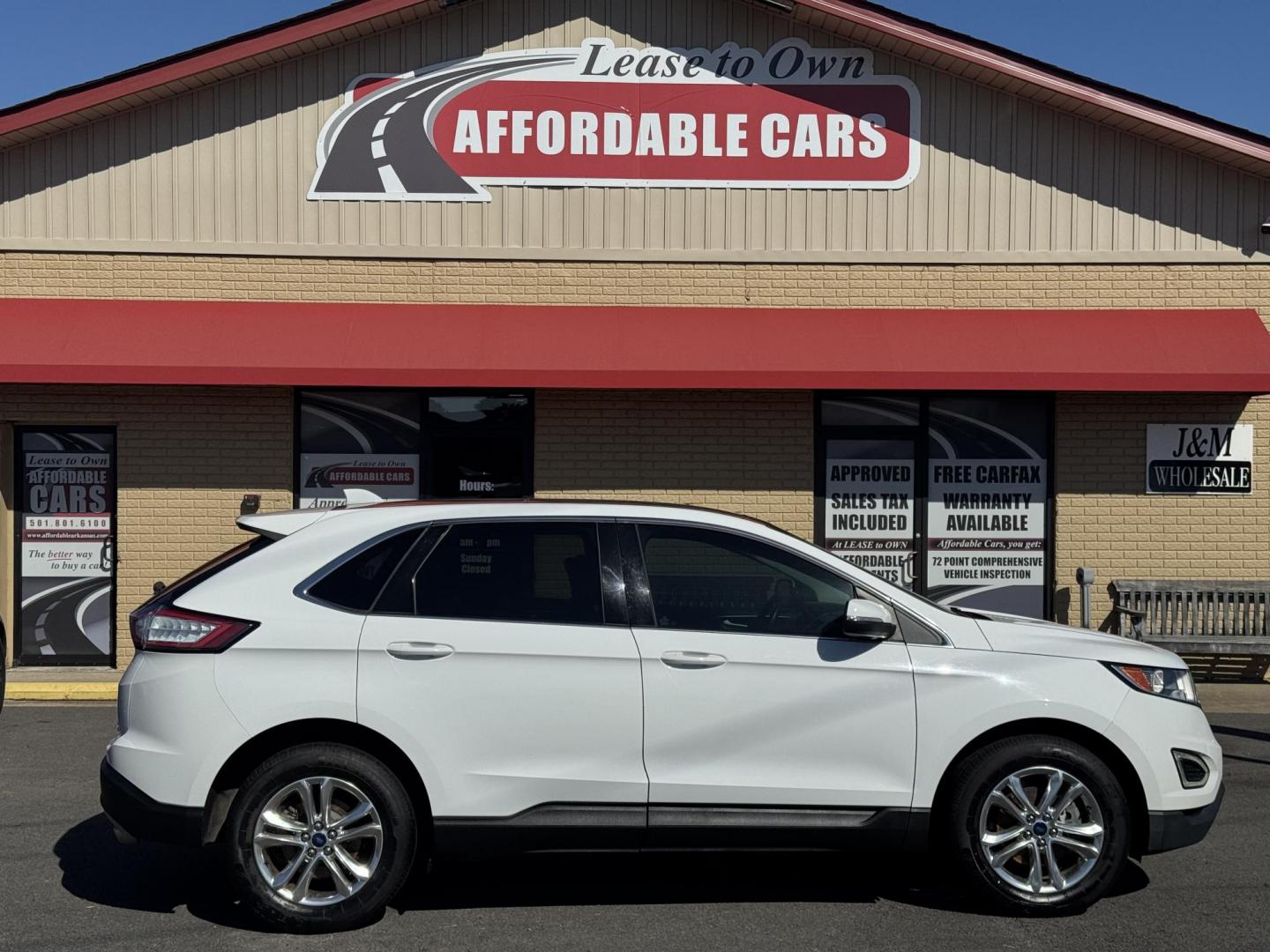 2016 White Ford Edge (2FMPK3J94GB) with an 4-Cyl EcoBoost 2.0L engine, Auto, 6-Spd SelShft transmission, located at 8008 Warden Rd, Sherwood, AR, 72120, (501) 801-6100, 34.830078, -92.186684 - Photo#0