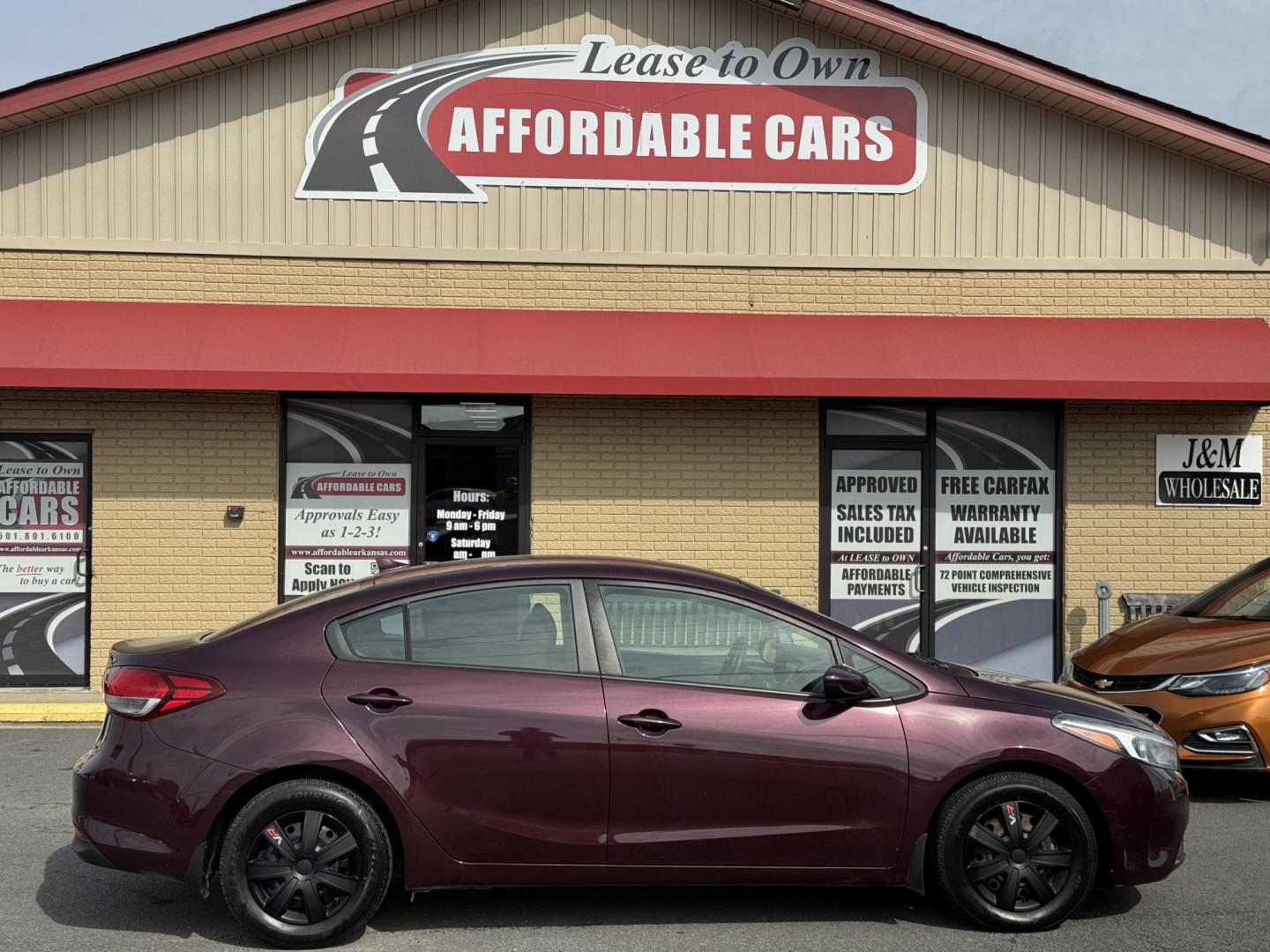 2017 Maroon Kia Forte (3KPFK4A72HE) with an 4-Cyl, 2.0 Liter engine, Automatic, 6-Spd transmission, located at 8008 Warden Rd, Sherwood, AR, 72120, (501) 801-6100, 34.830078, -92.186684 - Photo#0
